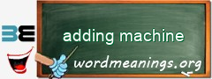 WordMeaning blackboard for adding machine